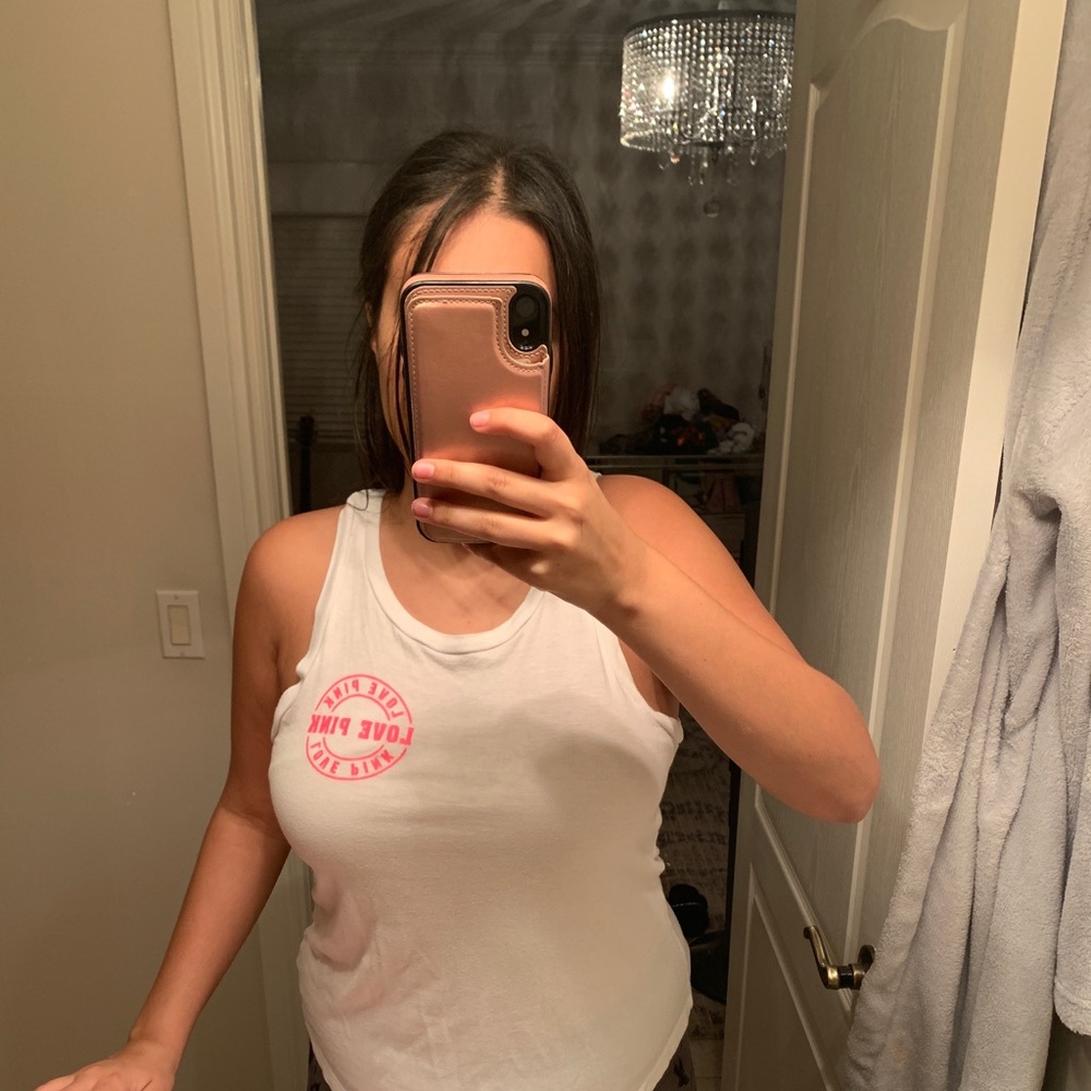 White tank top from pink